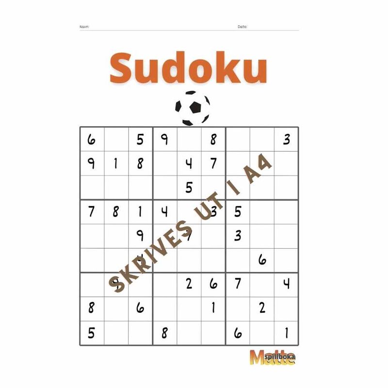 Sudoku med fotballmotiv