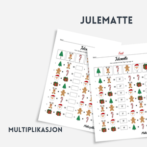 Hovedbilde Multiplikasjonsark med juletema