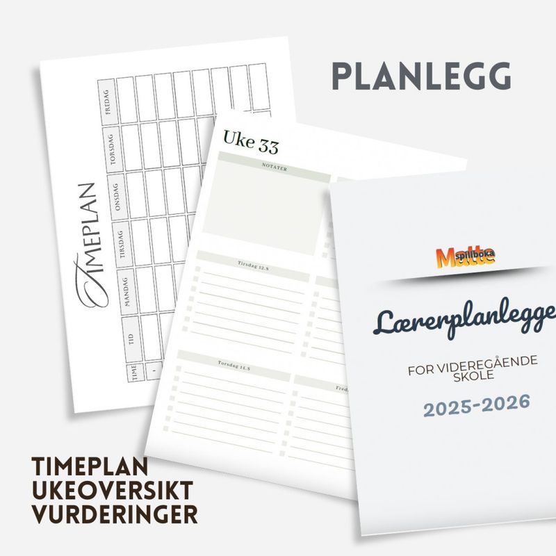 Planlegger for lærere i videregående skole | Skoleåret 2025–2026